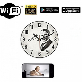 Duvara Saati Gizli Kamera Full HD WiFi Modül Kamera Gömülü Çift Bataryalı