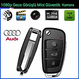 Audi Anahtarlık Şeklinde Gece Görüşlü 1080p Gizli Kamera S820 Model